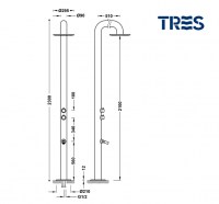 MEDIDAS COLUMNA DUCHA JARDIN-PISCINA TRES